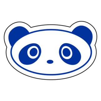 Oval Face Panda Sticker (Blue)